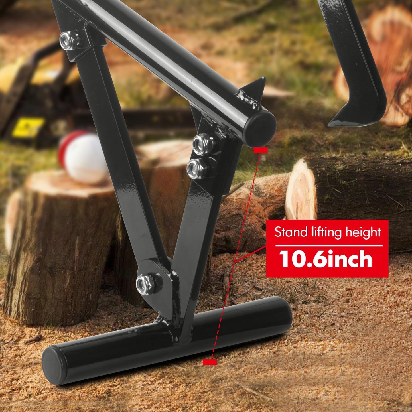 EELLAO 50.9inch Timberjack Log Lifter, Adjustable Log Roller Cant Hook, Heavy Duty Steel Logging Tools Log Jack for Rolling Logs Ups to 25" in Dia