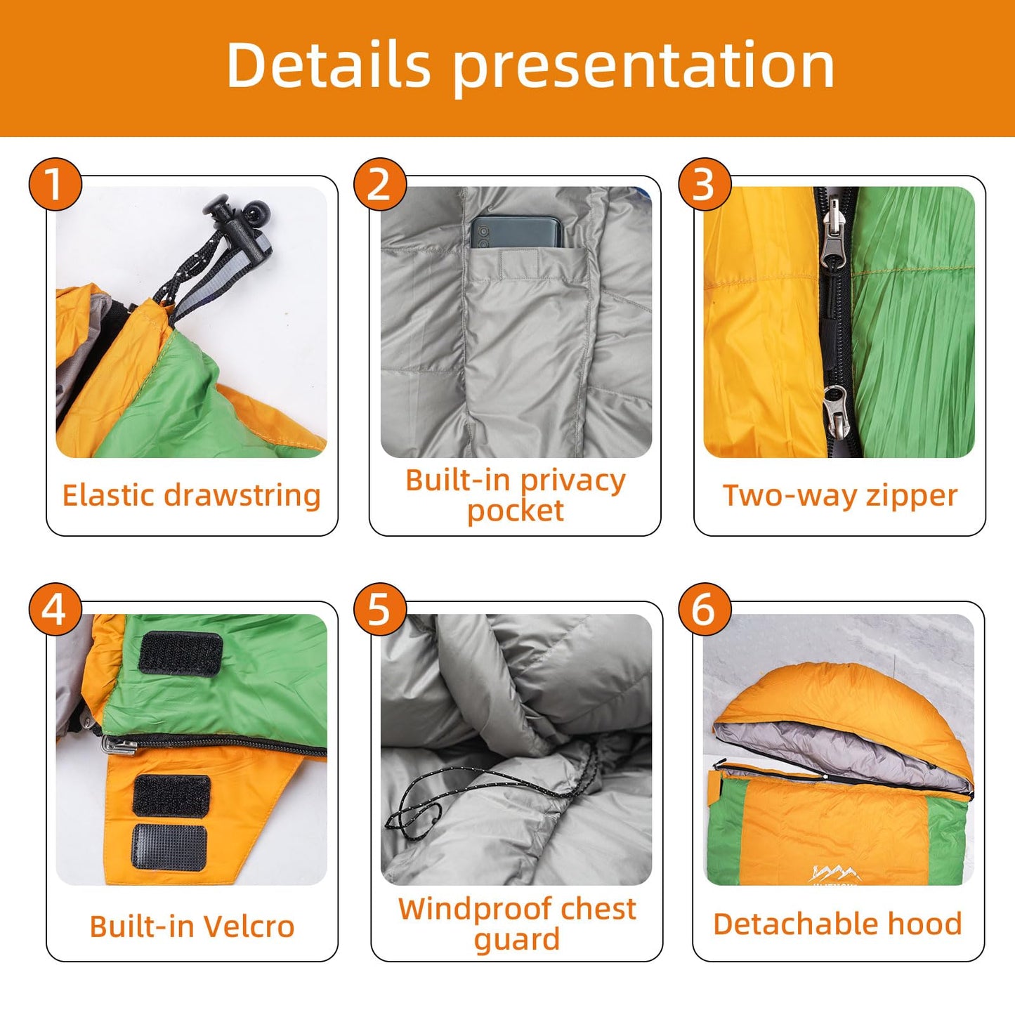 HLITMOUT 3-in-1 Down Sleeping Bag,Rectangular Lightweight Blanket Sleeping Bag for Adults,Teens Camping Hiking and Backpacking Outdoor and Indoor
