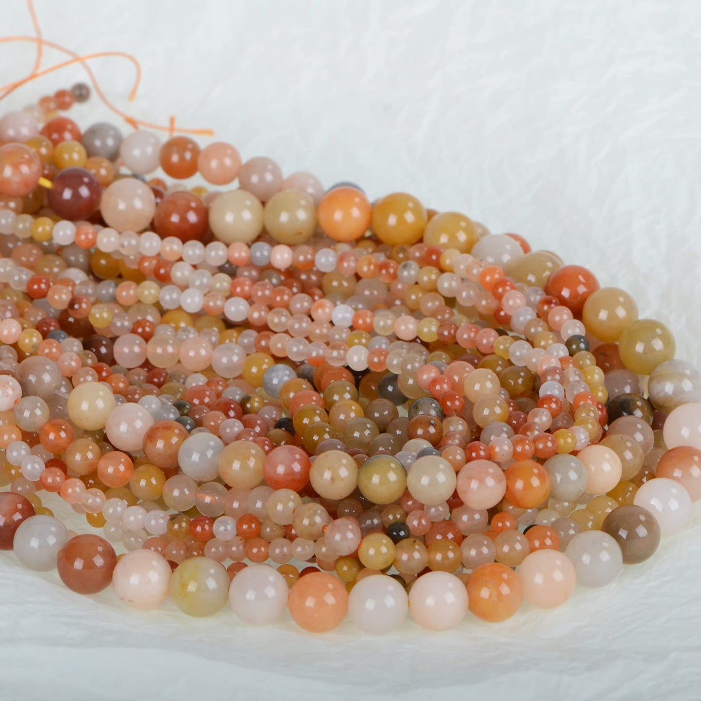 ICAI (Golden Jade) Natural Stone Beads Gemstone Round Loose Beads Crystal Energy Stone Healing Power for Jewelry Making DIY,1 Strand 45-47pcs(8mm)