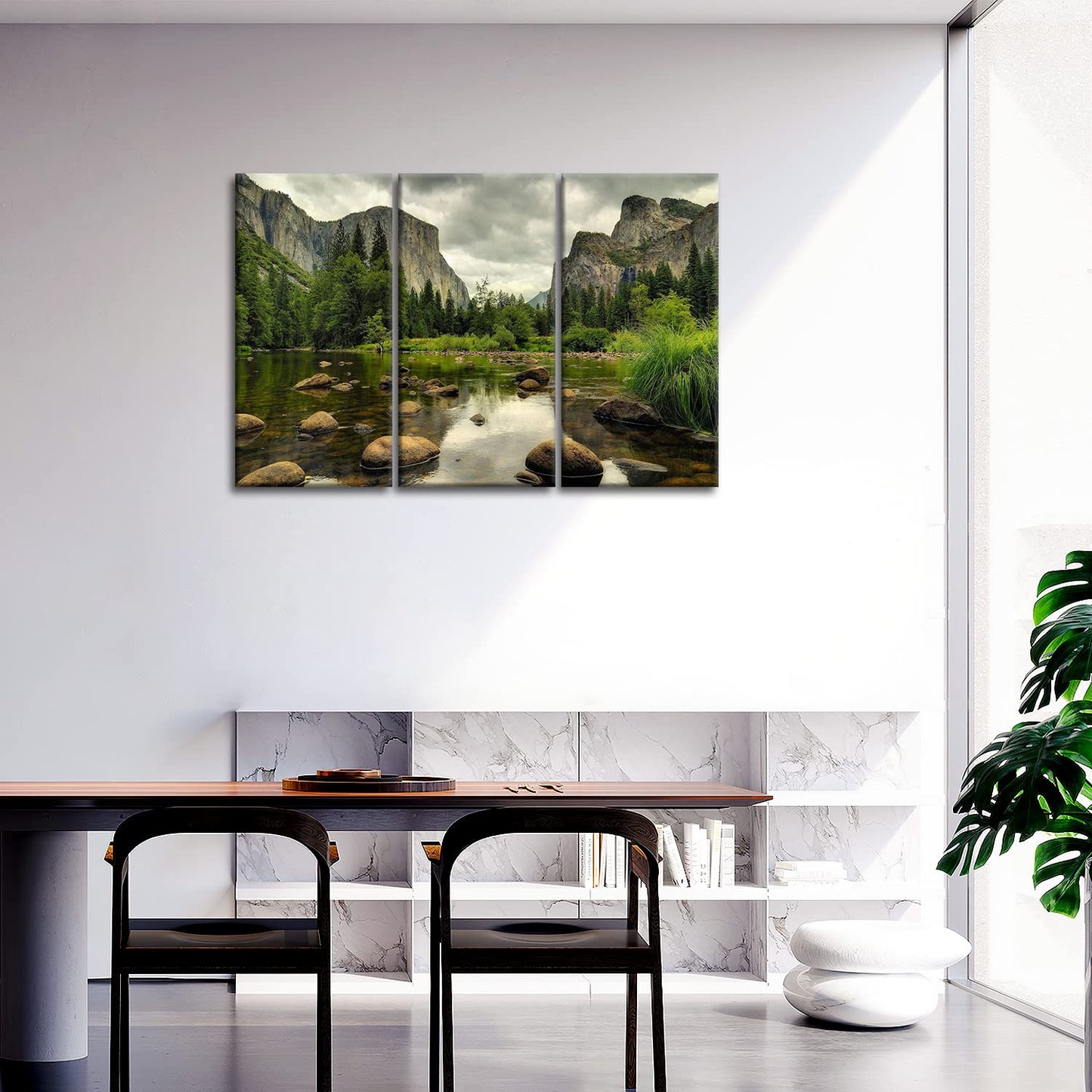 Yosemite Wall Art Nature National Park Lake Mountain Trees Rocks Pictures Prints On Canvas Landscape The Wall Decor for Home Modern Decoration