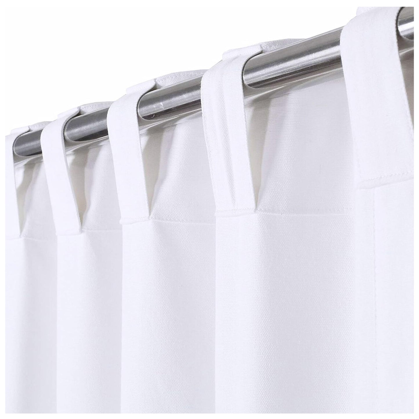 HOMIDATE White Cotton Curtains Set of 2-50x63 Inch Long Cotton Drapes, Textured Window Curtains for Bedroom, Living Room, Kitchen - Soft & Lightweight White Curtain Panels