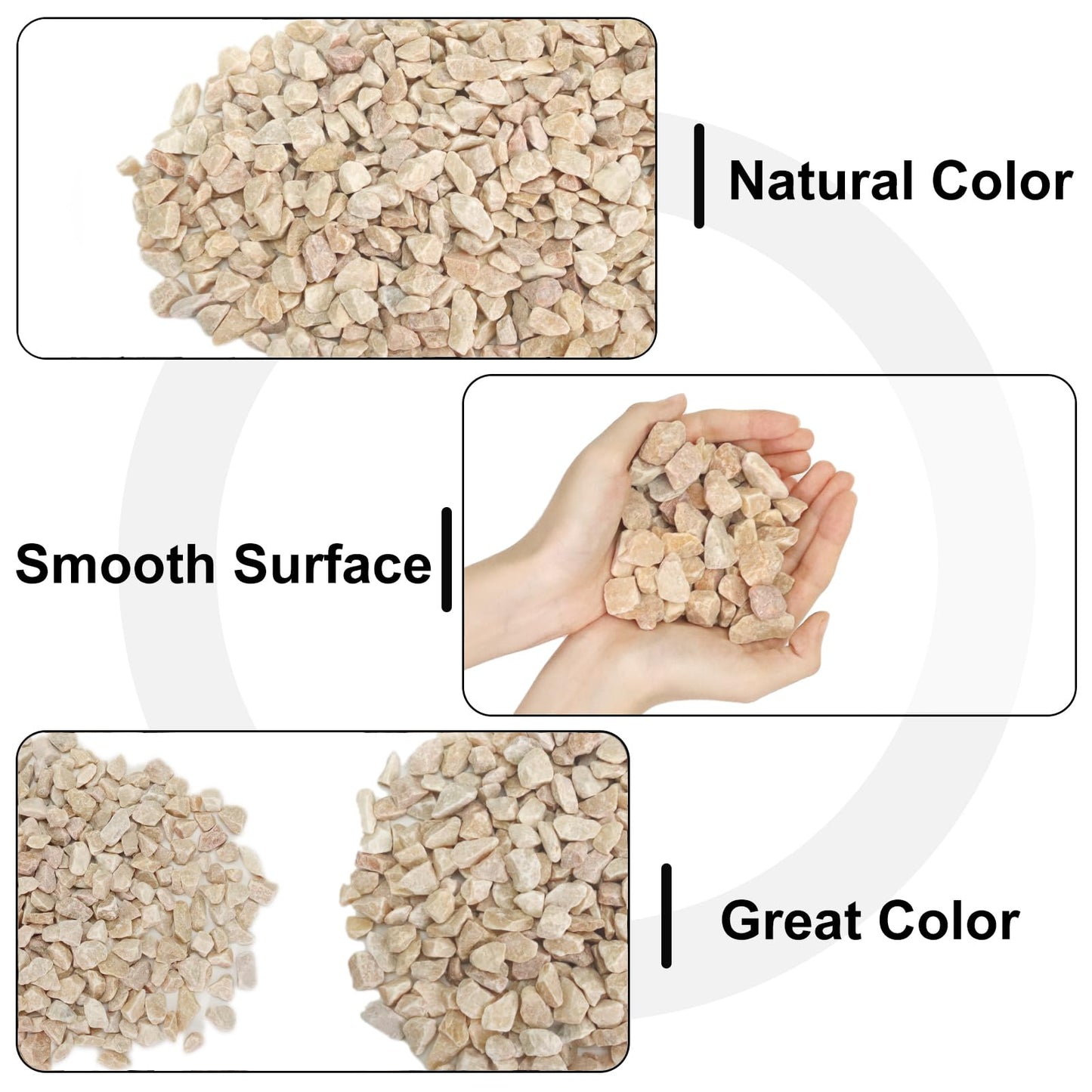 Lechloris 20lb Pea Gravels Natural River Rocks, Decorative Gravels for Plants-Small Pebbles-Ideal for Aquarium, Fish Tank, Vases, Succulents, Home Decor, Outdoor Garden Landscaping, Yellow Gravel