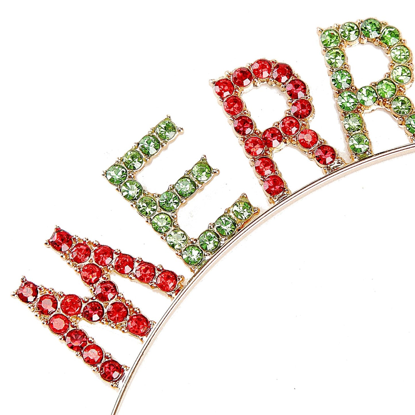 Soochat Merry Christmas Rhinestone Headbands, Xmas Crystal Hair Hoops Christmas Party Headdress Hair Accessory for Women Girls, Multicolor, 6.5Inch-6.5 Inch
