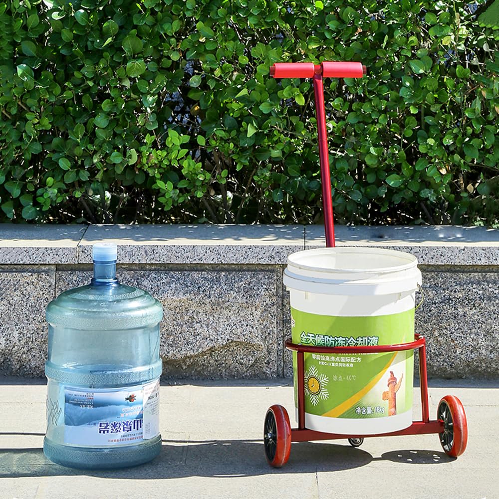 Portable Lightweight Hand Truck, Bucket Cart, Garbage Cart, Gas Bottle Transporter, Wheeled Trolley, Suitable for Moving, Outdoor Use, Home, Travel, and More (Fits for Circumference ＜37'')