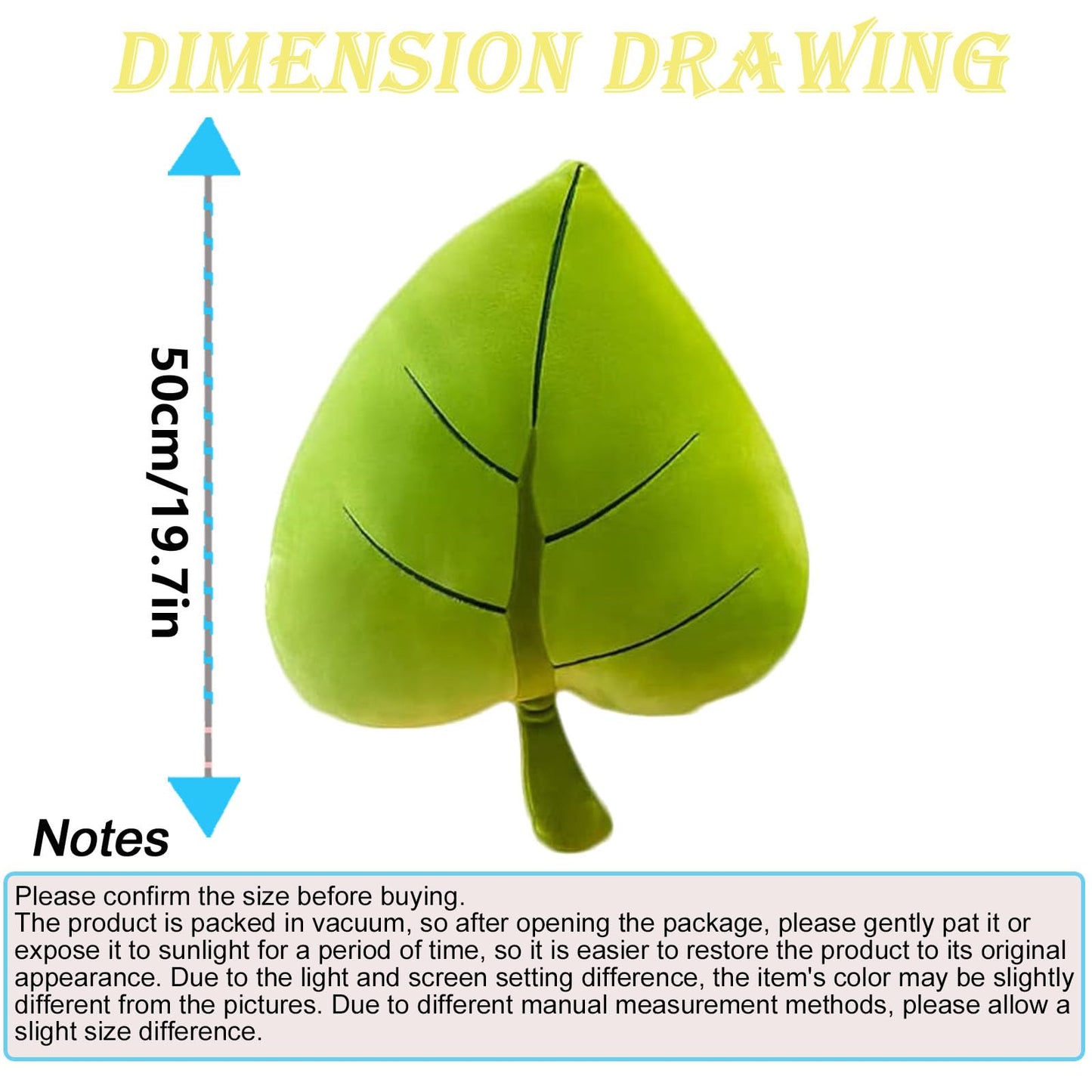 zxmbeddings Leaf Pillow,Green Stuffed Plant Plush Leaf Shaped Cushion Pillow Decor,19.7"