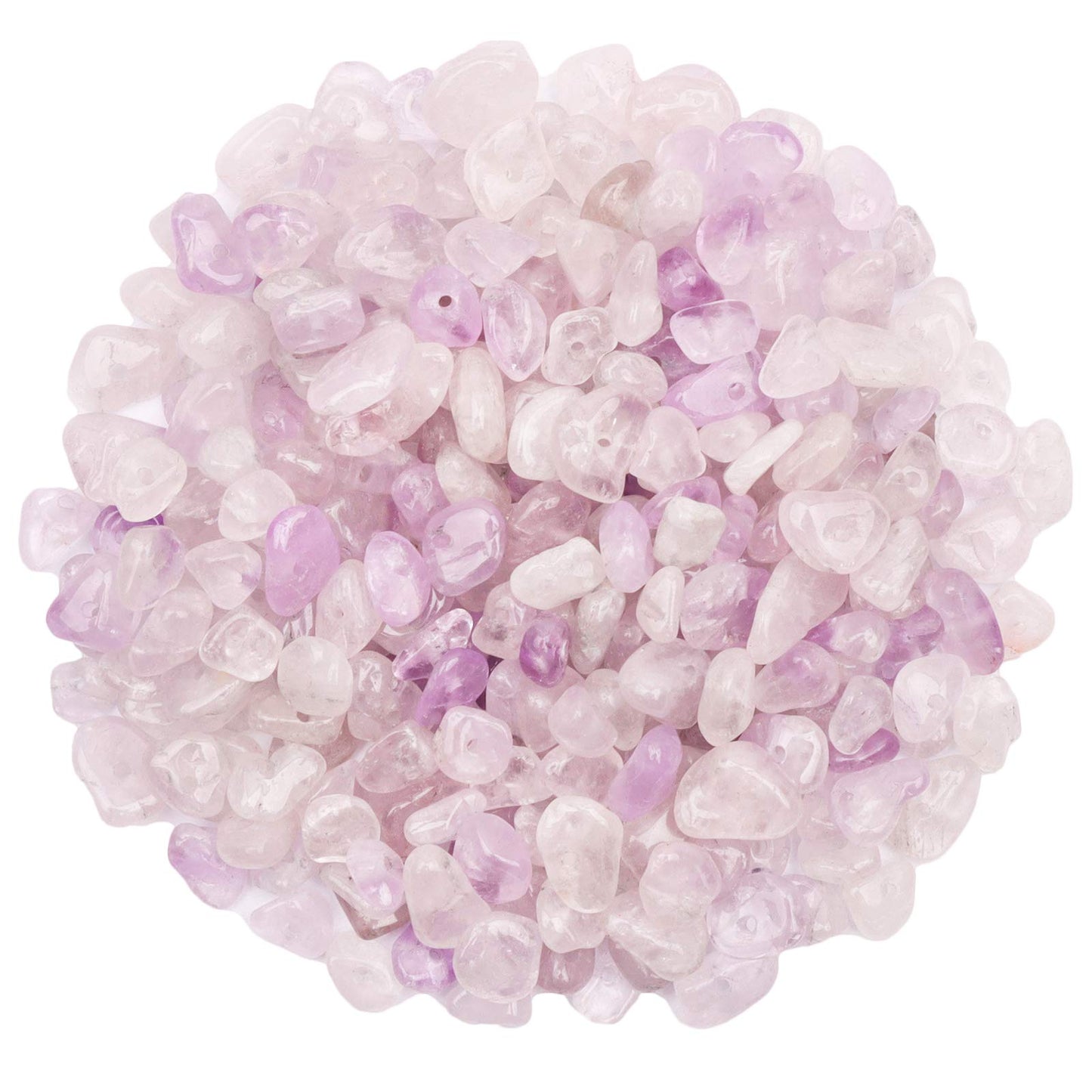 500 pcs Natural Chip Stone Beads, Amethyst Jade 5-8 mm Irregular Gemstones Healing Crystal Loose Rocks Bead Hole Drilled for Jewelry Making Bracelet