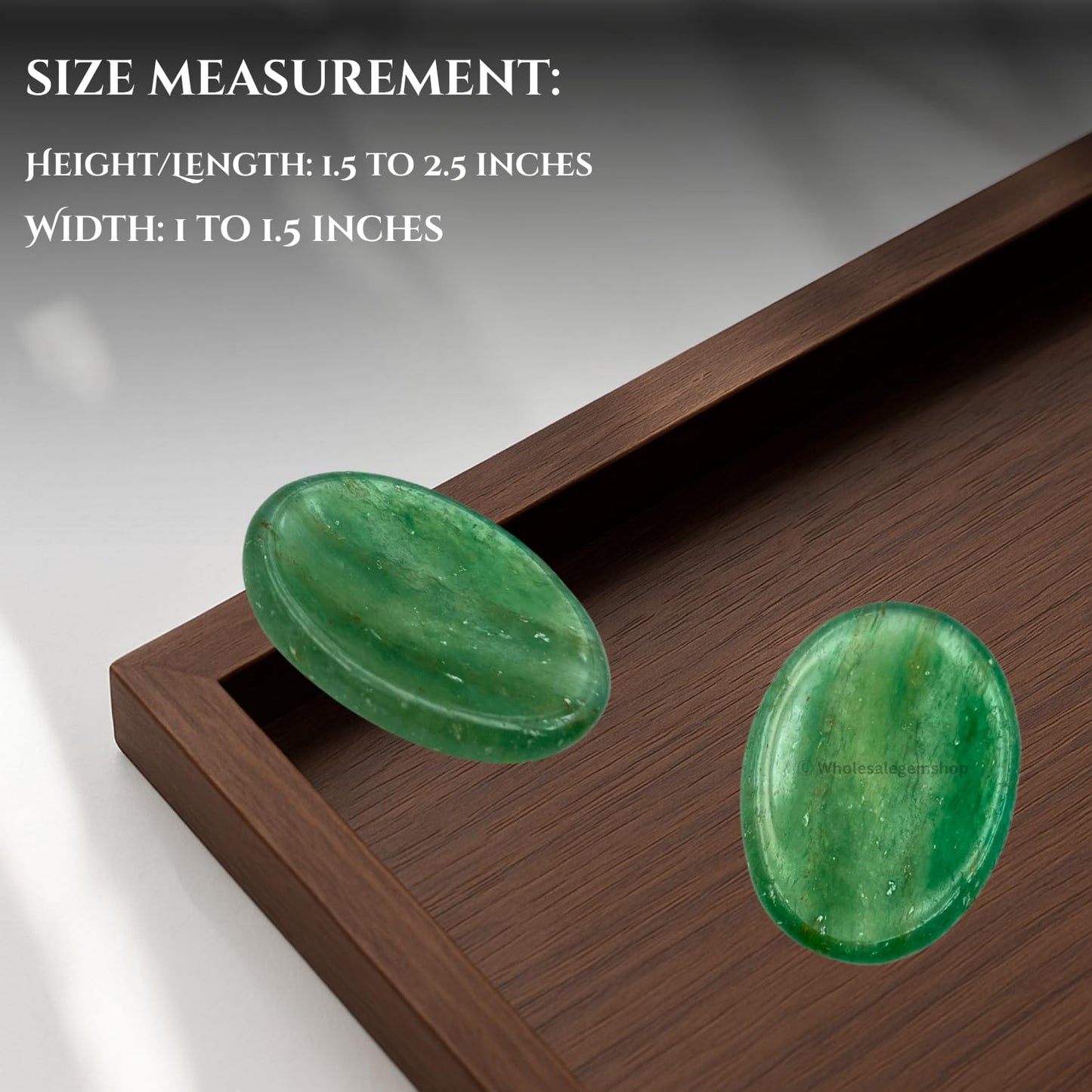 GEMSCITE Green Aventurine Thumb Worry Stones Metaphysical Gemstone Crystal Healing Reiki Men Women Gift FENG Shui Positive Energy Love Wellness Palm Stones Wicca Powerful