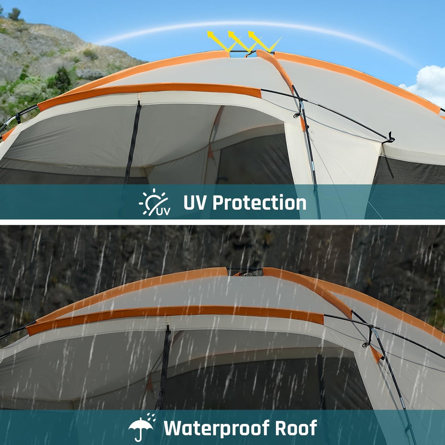Screen House Tent 12x12ft Screen Room Mesh Gazebos w/ 2 Zipper Doors, Camping Tent Screened Canopy Shelter for Outdoor Patios Backyards Activities