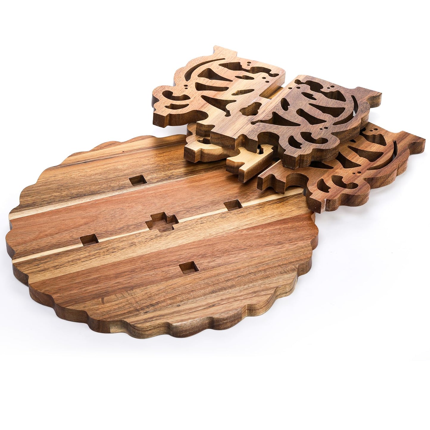 Eorbow 12" Wood Cake Stand, Acacia Wooden Rustic Cupcake Holder, Wedding Table Centerpiece Dessert Display Stand, Birthday Cake Pedestal for Tea Party Baby Shower