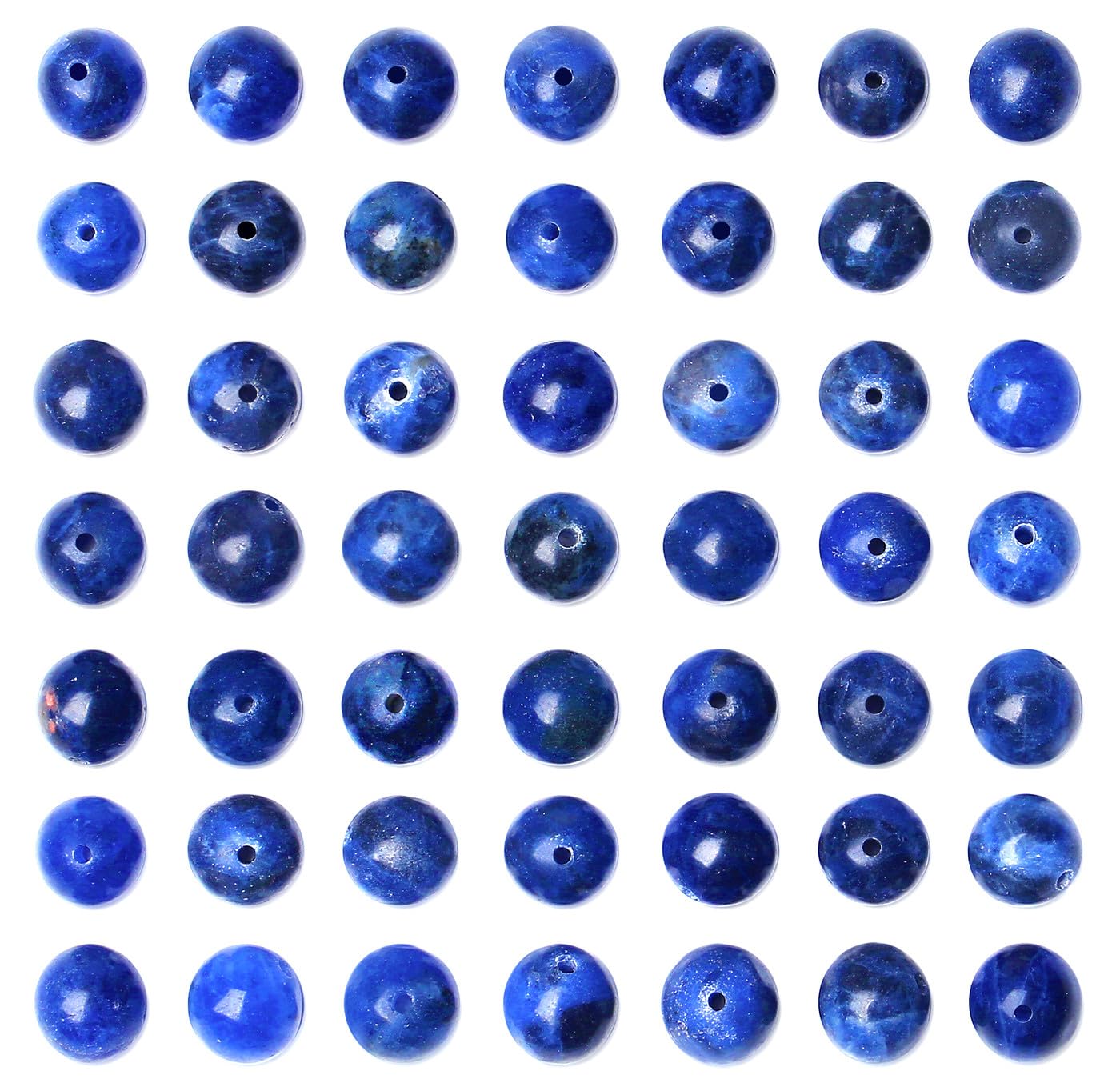 QINJIEJIE 100PCS Blue Sodalite Beads 8mm Natural Stone Beads Round Loose Gemstone Bead for Bracelet Beading Crystal Jewelry Making DIY Necklace Earrings 0.32"