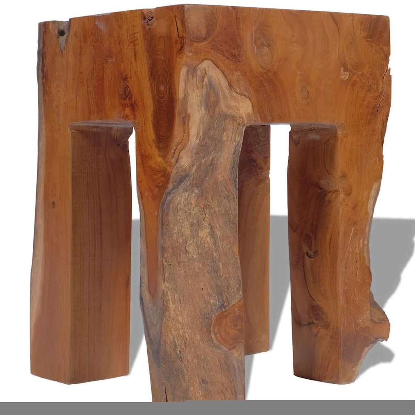 Gecheer Teak Wooden Rustic Stool Handmade for Home Decoration 30 x 30 x 40 cm