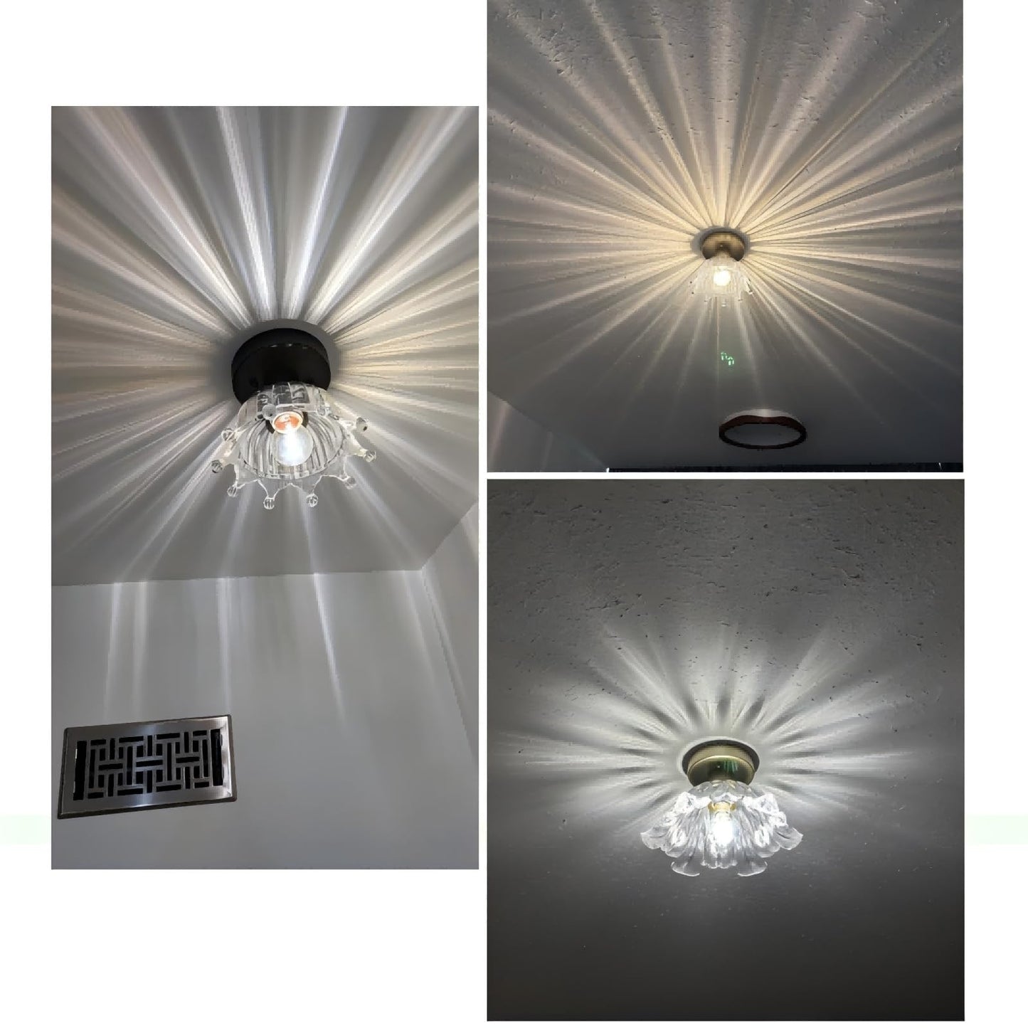 Kvhiiw 2 Pack Black Modern Ceiling Light, Small Kitchen Light Fixtures, Glass Semi Flush Mount Ceiling Light for Hallway, Foyer, Entryway, Laundry Room (7 in)