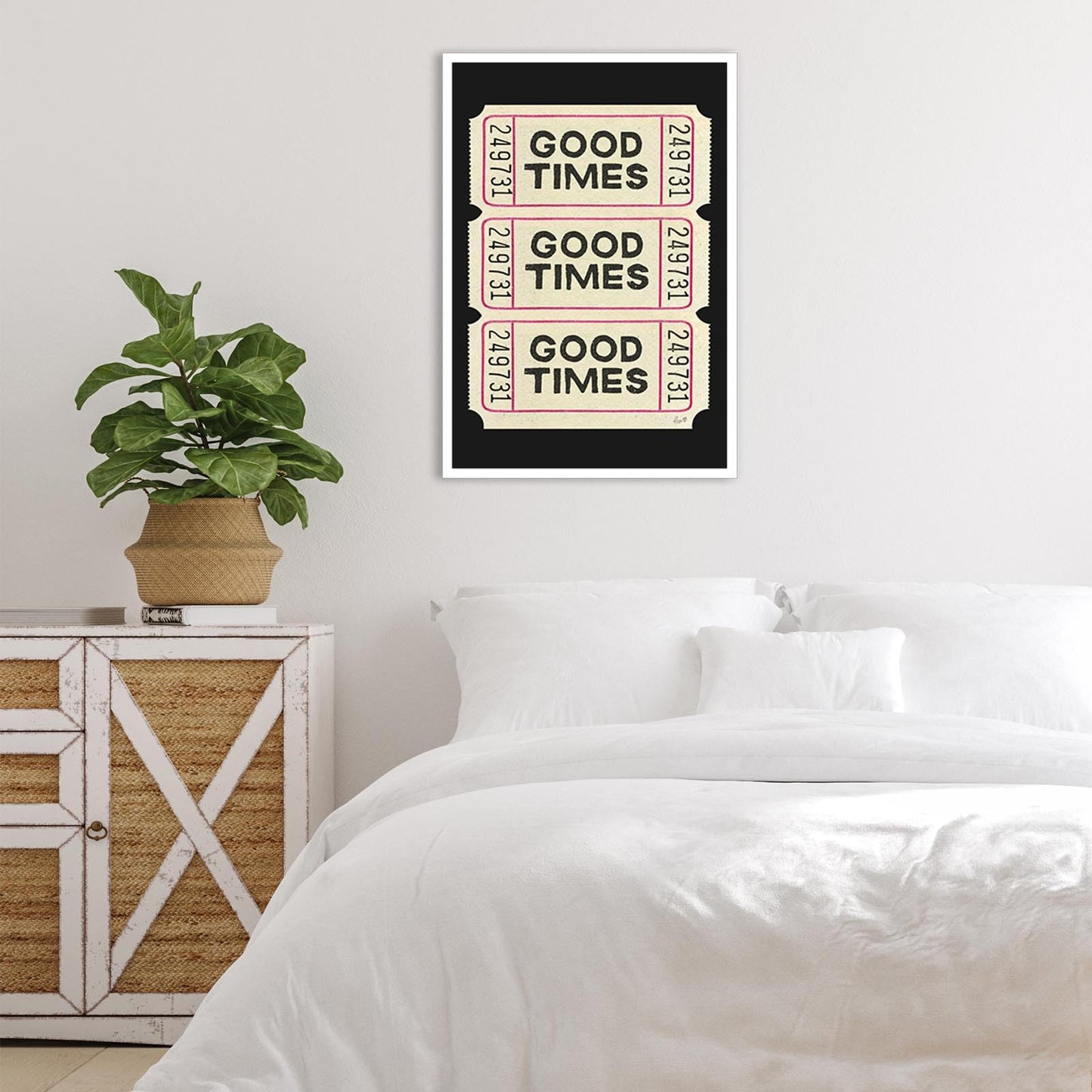 Trendy Wall Art Prints Poster Retro Good Times Ticket Print Black White Canvas Wall Art Retro Trendy Preppy Wall Decor For Bar Cart Teen Girls Living Room Bedroom Gallery 8x12in Unframed