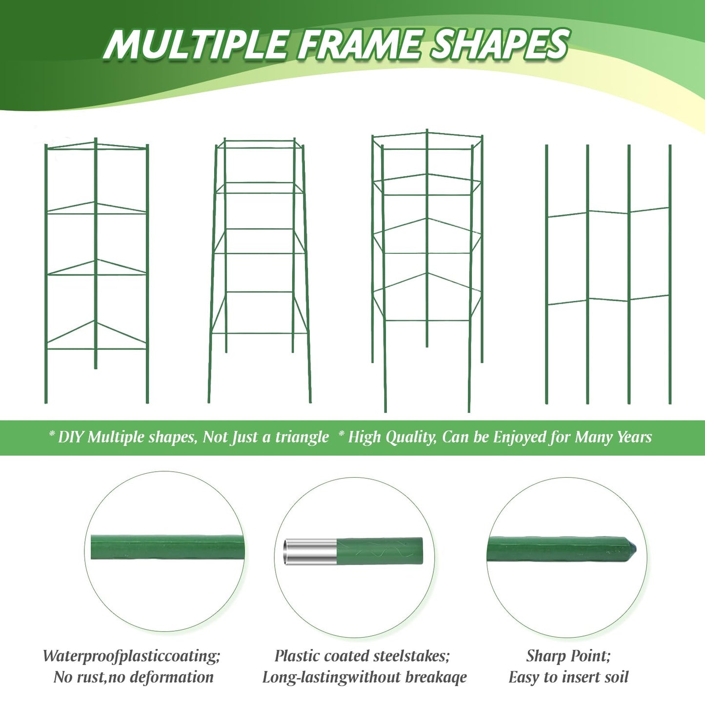 Tomato Cage, Tomato Plant Support Trellis for Garden & Pots, Rust-Resistant Tomato Cages for Climbing Vegetables Plants Flowers, 3 Pack - 48-Inch