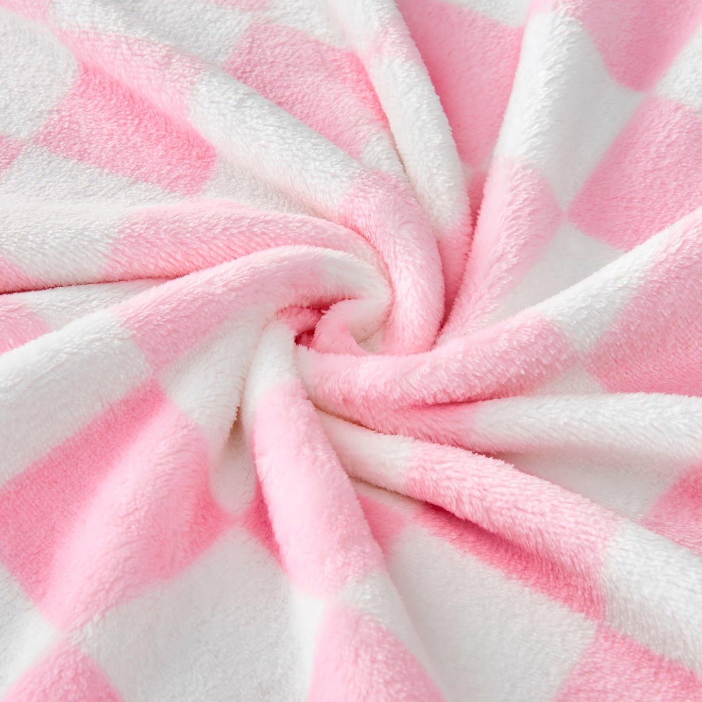 Edenleaf Pink Checkered Blanket, Ultra Soft Fleece Checkered Throw Blankets for Couch Bed and Travel, Luxury Throws for All Seasons, 50x60 Inch, Pink