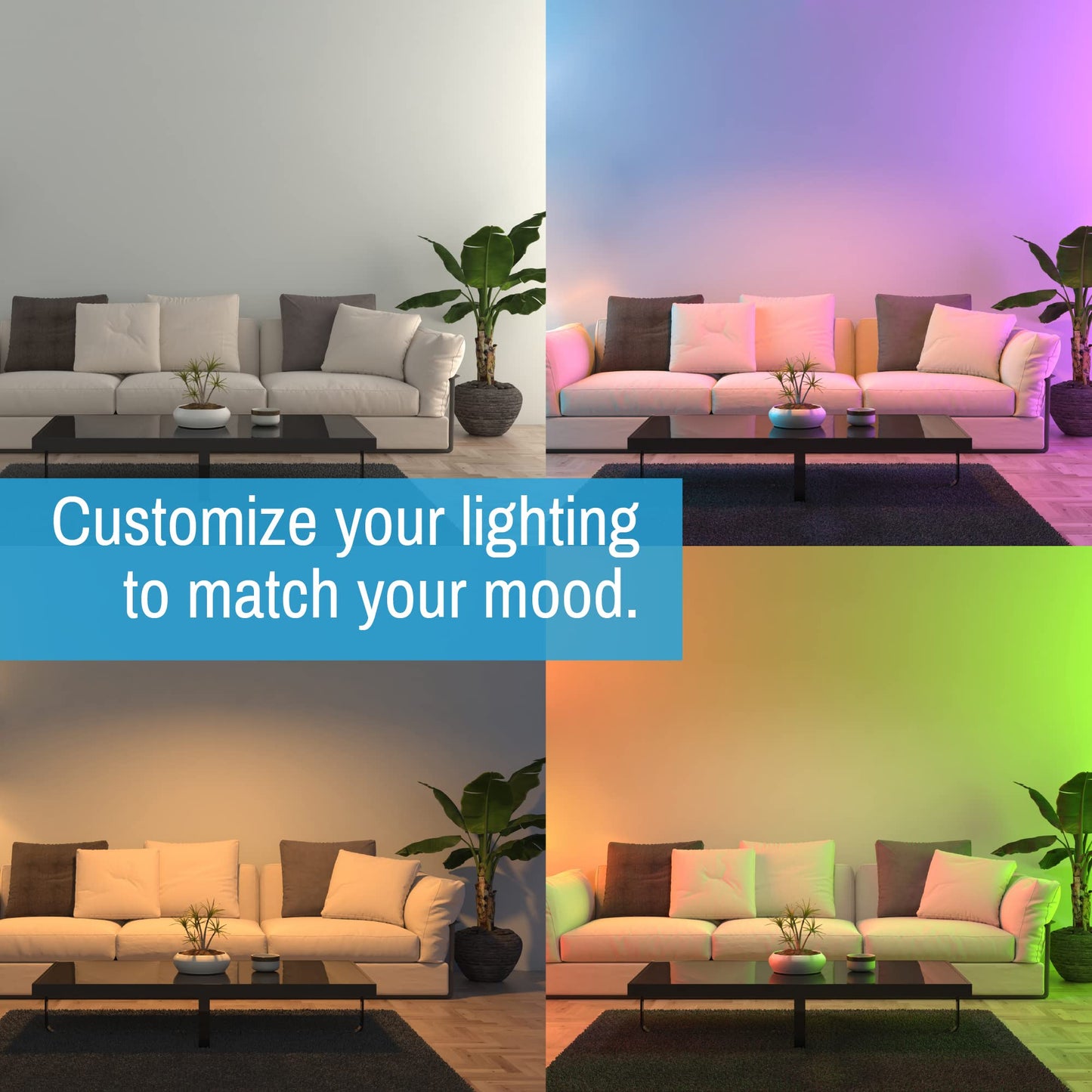 CLEANLIFE 2-Pack Smart LED Recessed Lighting Retrofit Downlight RGB + Tunable White Color Changing Bluetooth + WiFi Dimmable LED Can Lights Fits 5 and 6 inch - 12W, 65W Equivalent, App Enabled