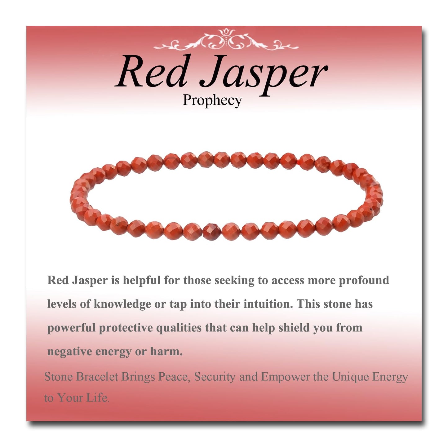 MASSIVE BEADS Natural Genuine Gemstone Beads Healing Crystal Chakra Reiki Jewelry Faceted Round Beads Bracelets (Red Jasper, 3mm)
