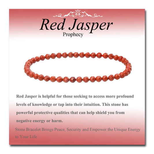 MASSIVE BEADS Natural Genuine Gemstone Beads Healing Crystal Chakra Reiki Jewelry Faceted Round Beads Bracelets (Red Jasper, 3mm)