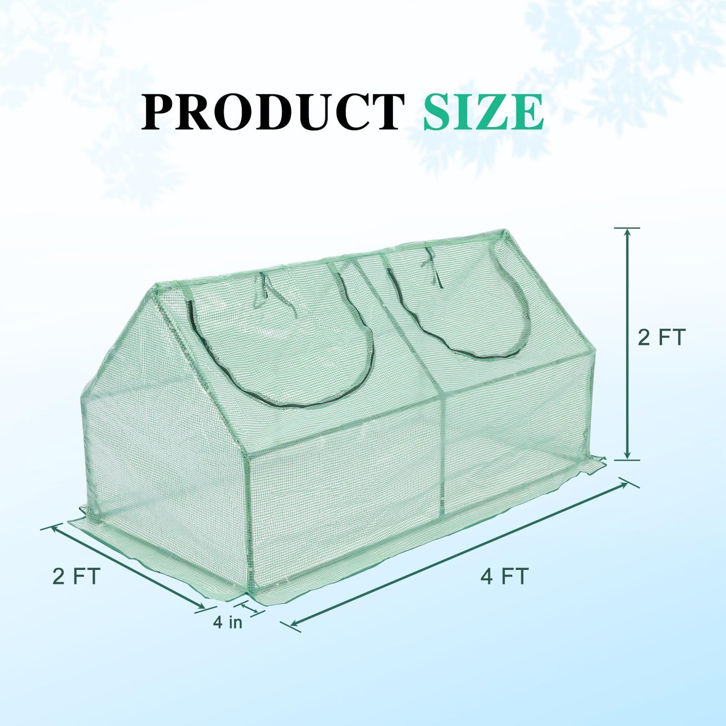 BPS 4x2x2 FT 3-in-1 Mini Greenhouse Kit, Small Greenhouse with Triple-Layer Window for All-Season Vegetable and Plant Growing