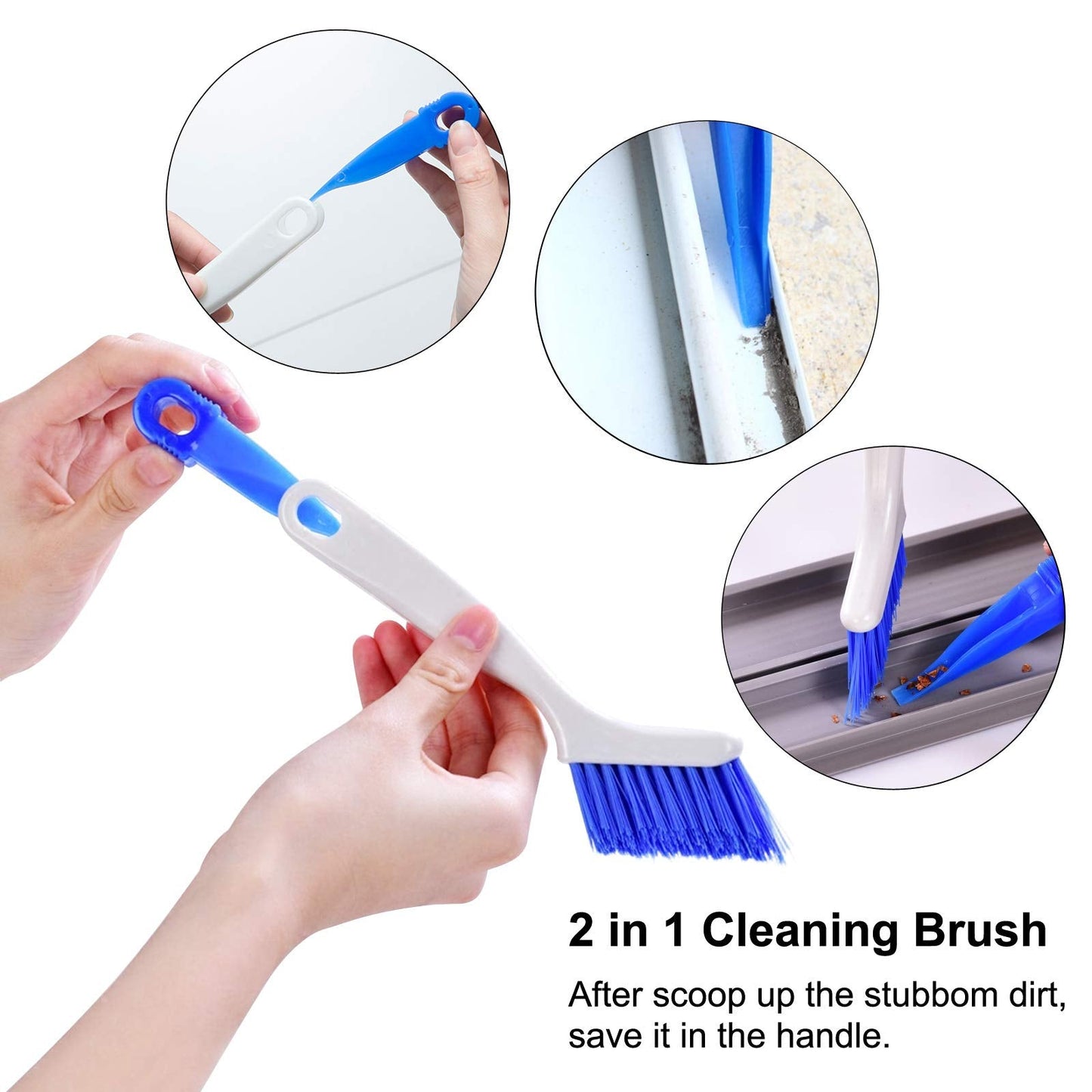 SHUNWEI 2 Pcs Cleaning Brush Small Scrub Brush for Cleaning Sink Bathroom Kitchen Edge Corner Grout Household Use with Handle