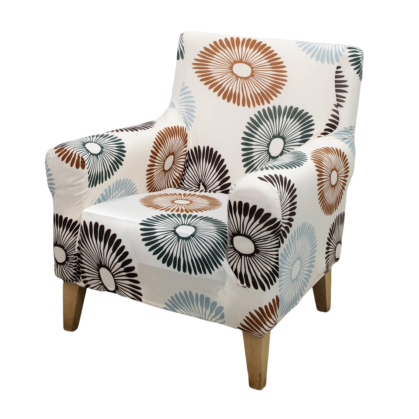 FUANGUI Banquet Armchair Slipcover Printed Chair Covers with Arms Stretch Club Chair Slipcover Soft Armchair Sofa Covers Anti-Slip Furniture Protector for Dogs Pets Home Living Room Decor