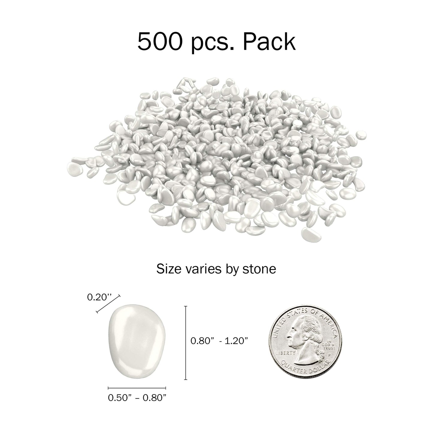 Pure Garden Glow-in-The-Dark Solar Pebble Lights, 500 Ct Blue Decorative Rocks for Flower Beds, Walkways, and Patios