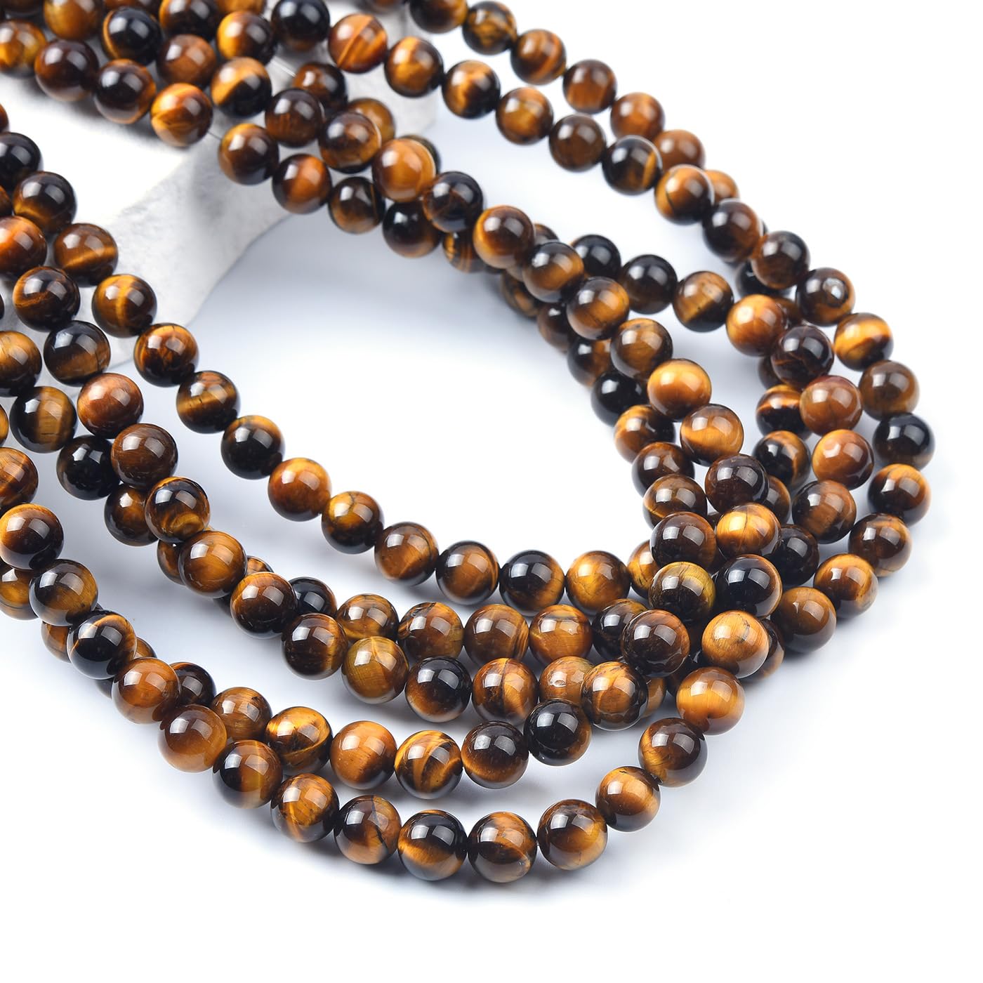 10mm Natural Yellow Tiger Eye Beads Round Gemstone Loose Beads for Jewelry Making (38pcs/Strand)