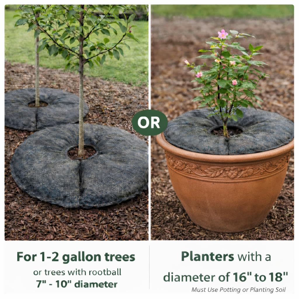 SteadySpring(R) Smart 30+Day Watering Mat Auto Refills with Rain for Tomato Plants, Peppers, Veggies, Perennials, Annuals in 1-2 Gallon Containers or with a 7 in to 10 in Root Ball (1)