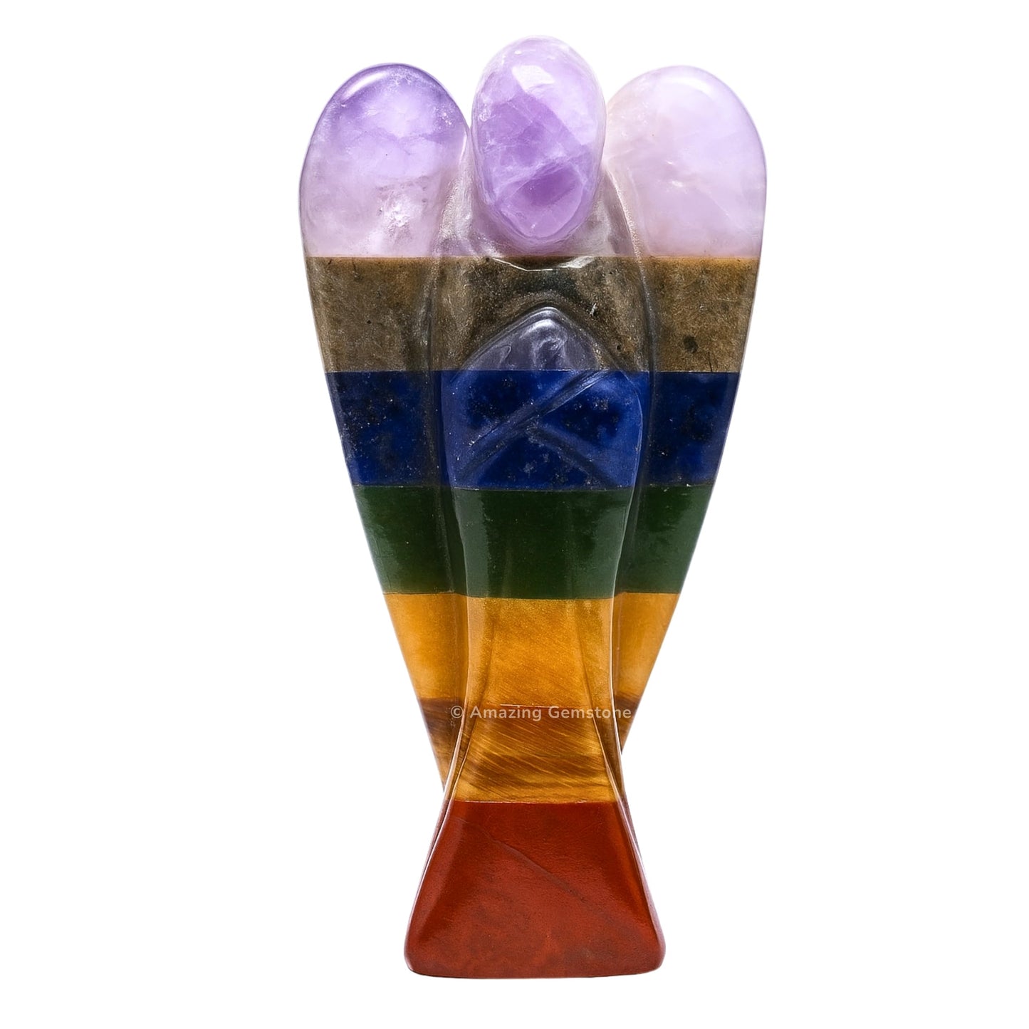 Amazing Gemstone Chakra Angel - Chakra Crystal Angel and Pocket Guardian Angel Crystal Figurines (3 inches)