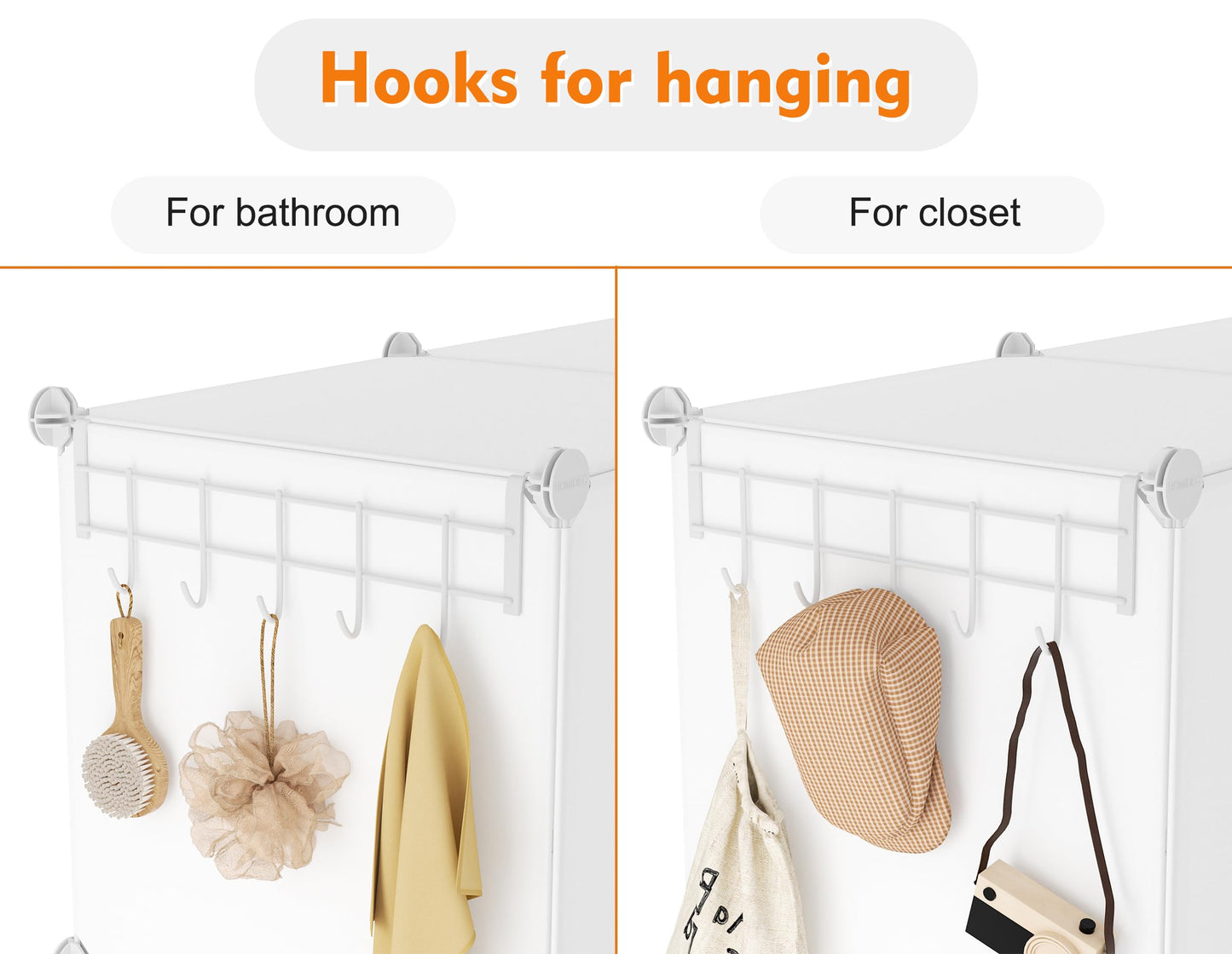 HOMIDEC Closet Organizer, 12-Cube Closet Organizers and Storage, Portable Closet Shelves, Clothing Storage (White)