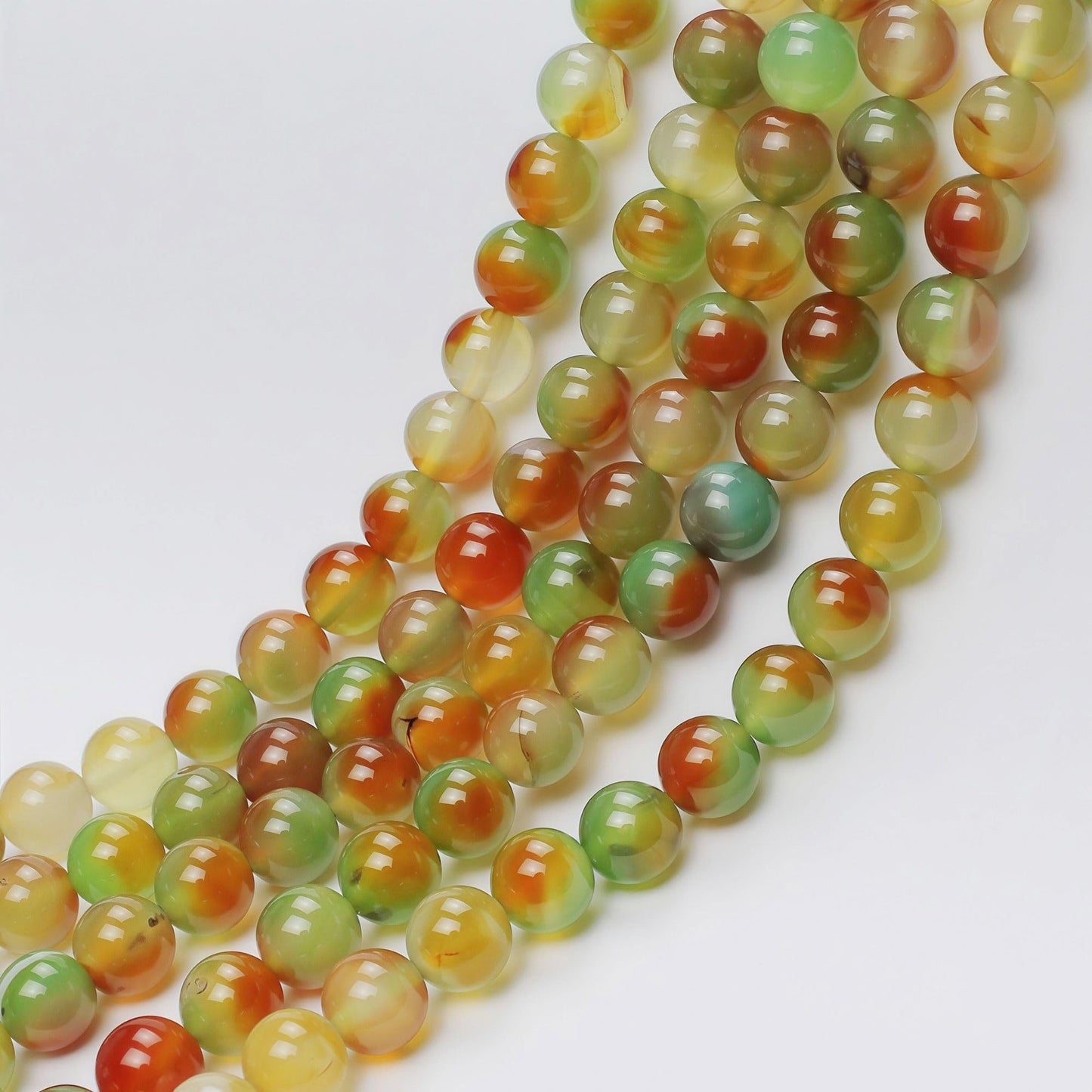 MJDCB Natural Peacock Agate Beads Red Green Agate Beads Round Stone Beads for DIY Necklace Bracelat Jewelry Making Strand 15" (10mm)