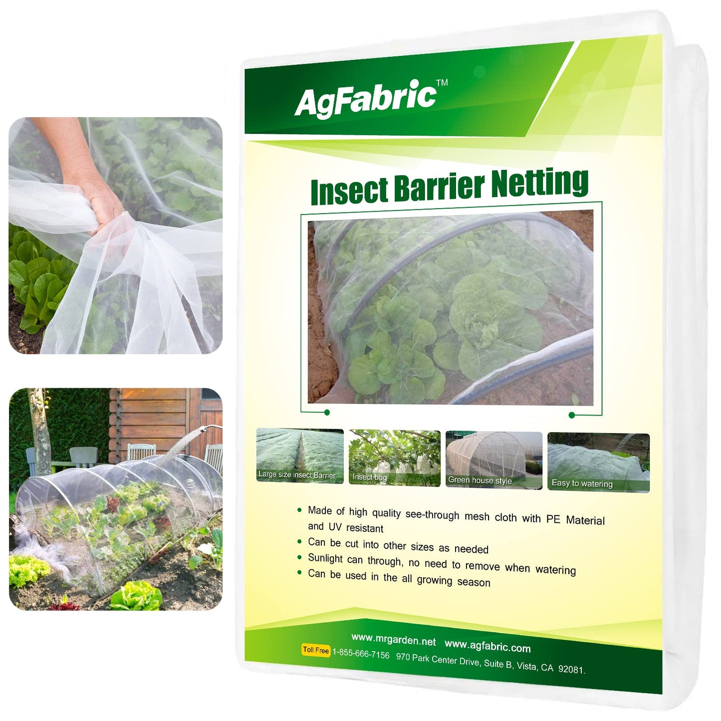 Agfabric Garden Netting 16'x20' Insect Pest Barrier Bird Netting for Garden Protection,Row Cover Mesh Netting for Vegetables Fruit Trees and Plants,White