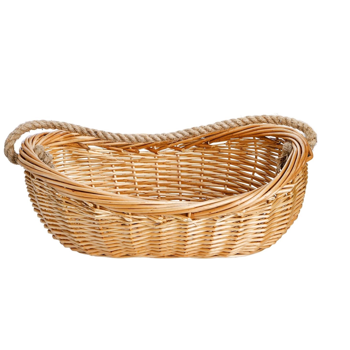 ZEAYEA Wicker Woven Basket with Jute Rope Handle, Large Garden Harvest Basket for Gathering Vegetables, Multi-functional Fruit Storage Basket for Picnic, Easter, Organizing