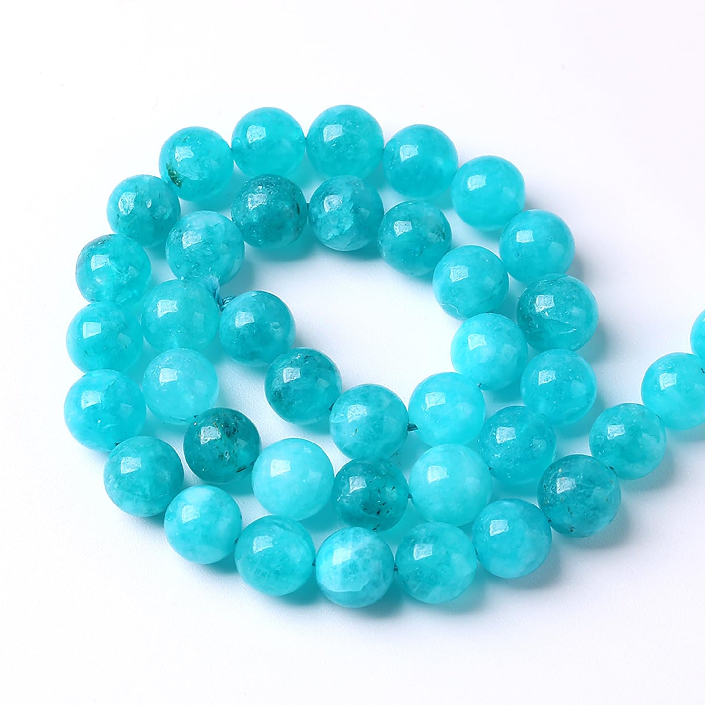 6MM 60PCS Natural Stone Amazonite Chalcedony Beads for Jewelry Making DIY Bracelet