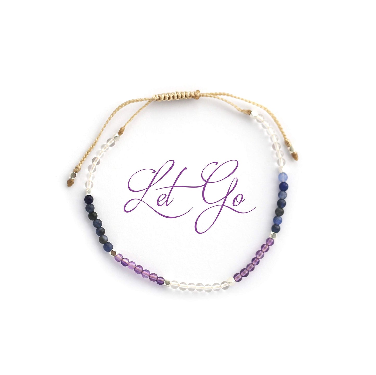 BALIPURA - Let Go Aura Bracelet for Women - 2mm SMALL (TINY) BEADS Healing Crystal, Natural Gemstones, Clear Quartz - 925 Solid Silver Beads - Essential Women Real Stone - (Let Go)…