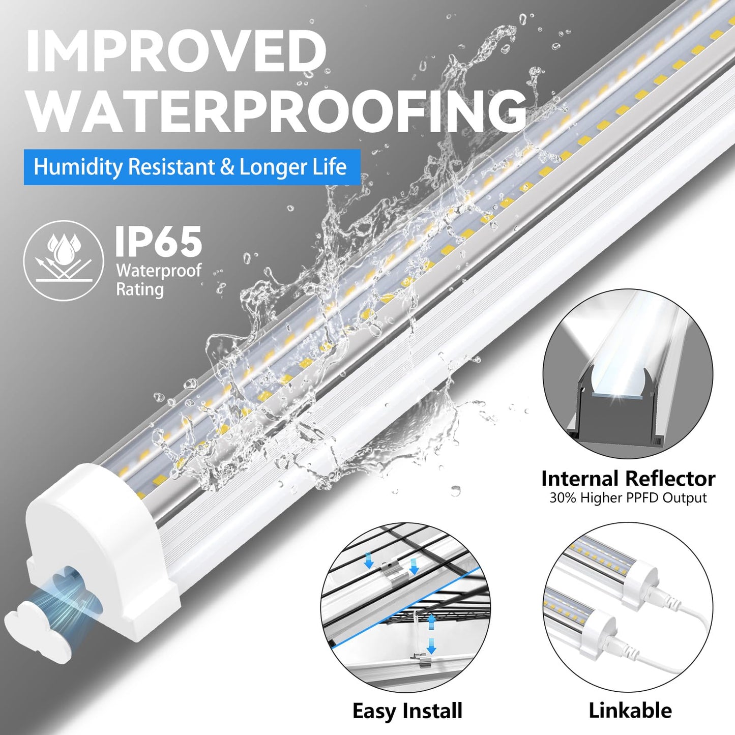 JESLED Indoor Greenhouse with Grow Light, 3FT Full Spectrum 5000K LED Light for Seed Starting, Tiered Lighting Control, Built-in Timer & Thermo-Hygrometer, Rolling Metal Plant Stand (35.4x13.8x59IN)