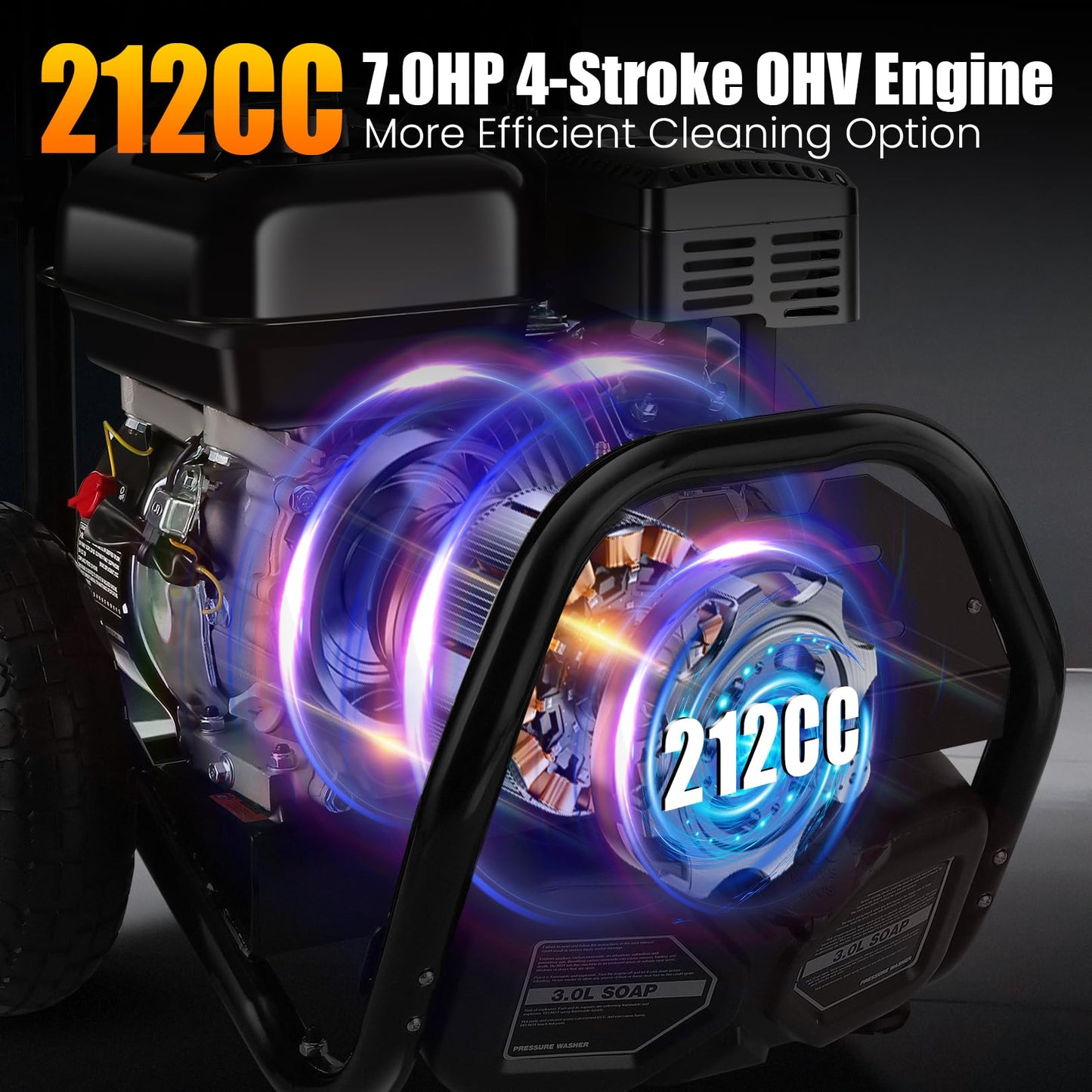 4200PSI Gas Pressure Washer 4.0GPM Gas Power Washer 212CC Gas Powered Washing Machine Commercial High Pressure Washer with 32ft Hose&5 Nozzles