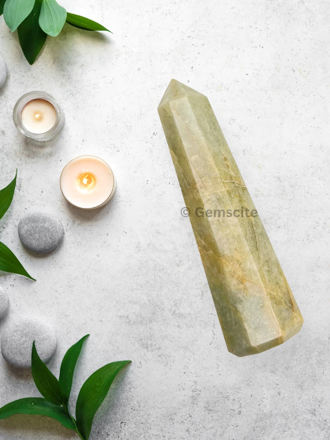 WholesaleGemShop 3 Inch (70 mm) Gemstones Aquamarine Obelisk Tower Jumbo Facet Aura Rock Crystal Natural Polished Earth Wand Spirit