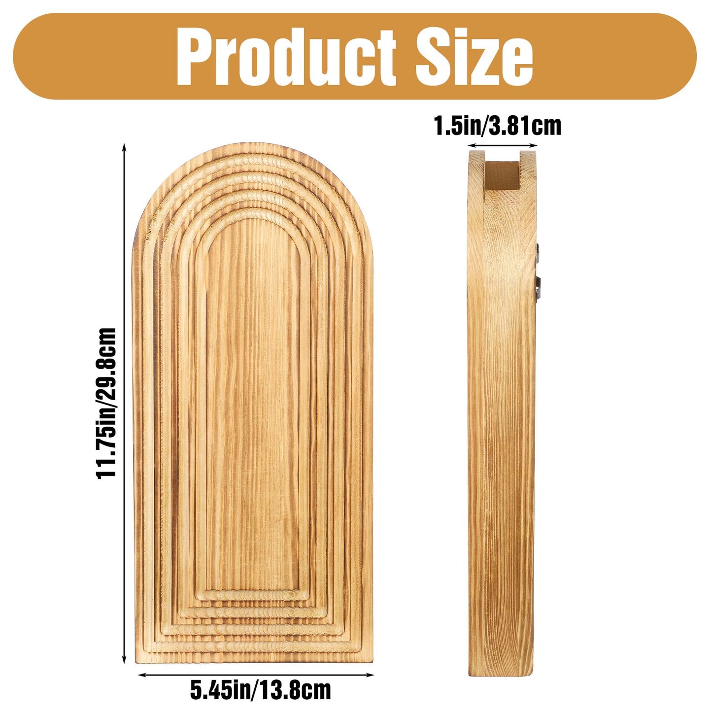 2 Pack Wood Wall Planter Vase,Wall Vases for Flowers Boho Walls Decor Wooden Vases Mounted Wooden Planters Holder Walls Plant for Living Room, Bedroom, Bathroom-11.75X5.45 Inches