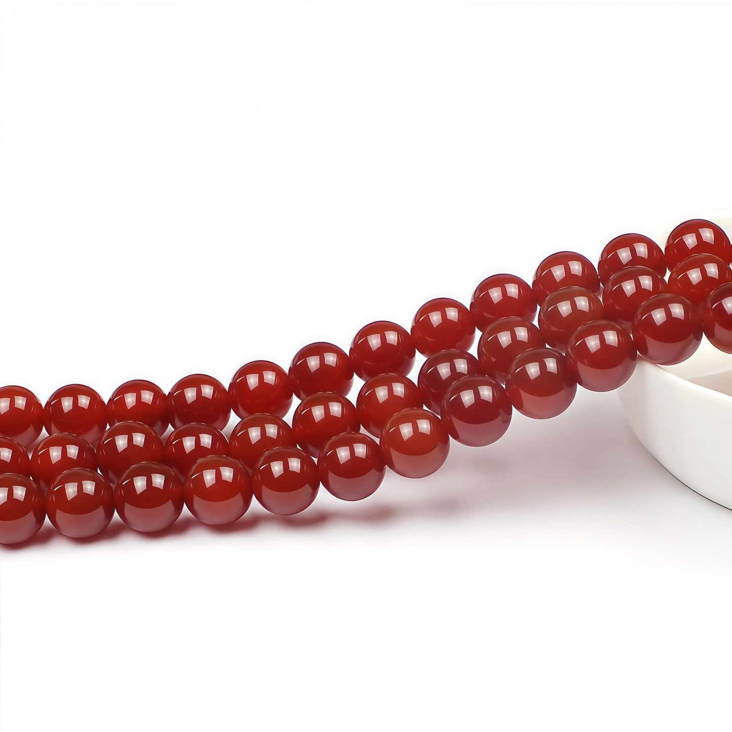 MJDCB Natural Stone Bead Red Cornelian Gemstone Loose Beads for Jewelry Making Bracelet Necklace 8mm