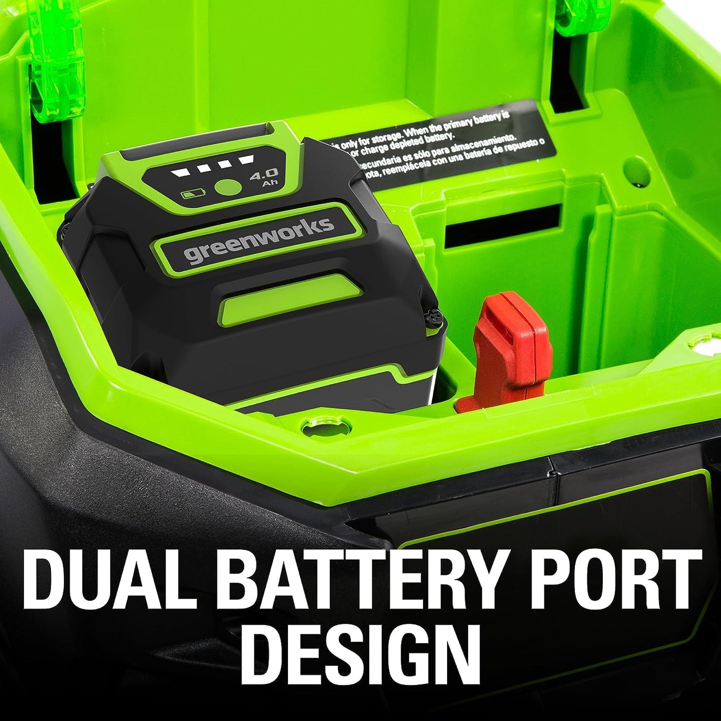 Greenworks 40V 20" Cordless Lawn Mower (Push), Axial Leaf Blower (500 CFM / 120 MPH),12" String Trimmer with 2 Batteries(5Ah+2Ah) and Chargers
