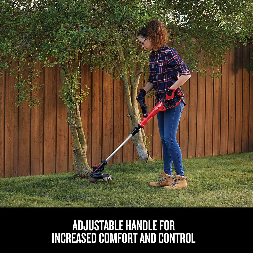 CRAFTSMAN V20 Weed Wacker Cordless String Trimmer and Edger, Weed Eater Includes 2.0 Ah Battery and Charger, Lightweight, Extended Runtime, 2 Speed (CMCST900D1)