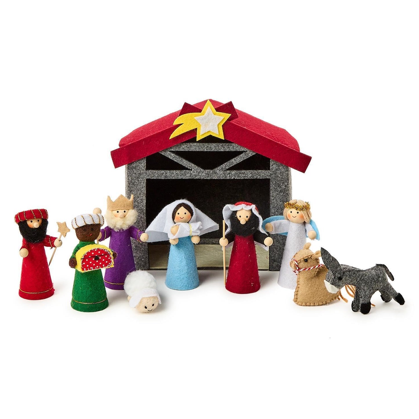 Two's Company Handcrafted Felt Nativity Set in Gift Box, Felt, Multicolor