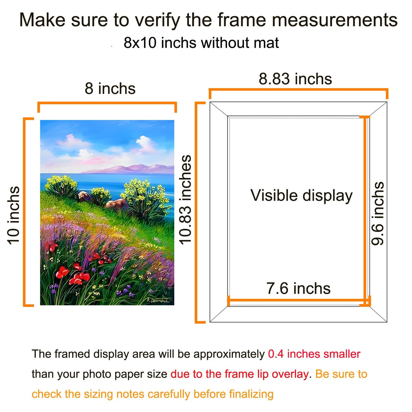 BESCRCL 8x10 Picture Frame Black Set of 6, Display Pictures 5x7 with Mat or 8x10 Without Mat for Wall Mounting or TableTop