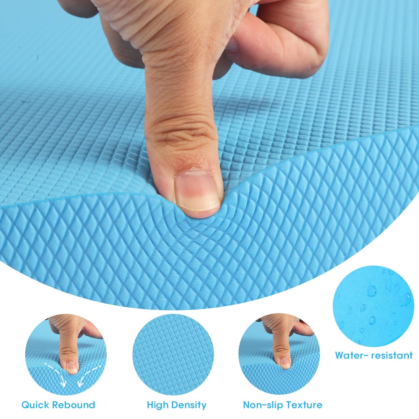 MBKHFLL Exercise Balance Pad，Balance Foam Mat for Physical Therapy Equipment & Strength Stability Training, Slip Resistant Foam Mat for Yoga, Pilates, Meditation，Gardening knee pads (blue)