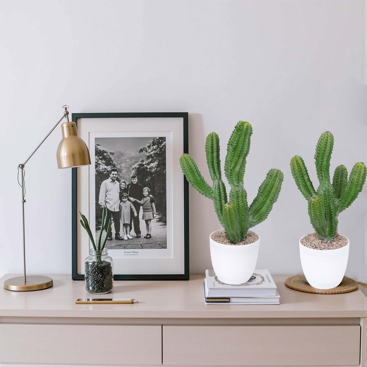 Logkity Artificial Cactus 14inch Faux Cacti Fake Succulent Plants for Indoor Outdoor Home Office Garden Decor