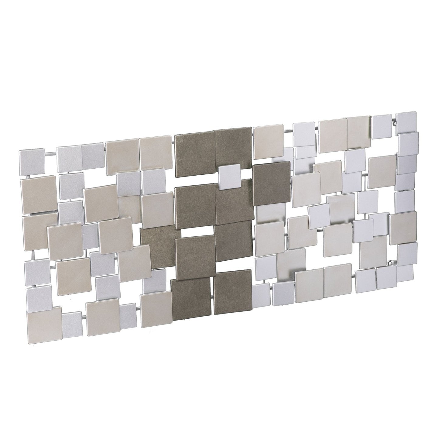 SEI Furniture Wavson Wall Sculpture, Geometric 3D Design, Unique Mounting Wall Art, Silver, 47.00" x 2.25"