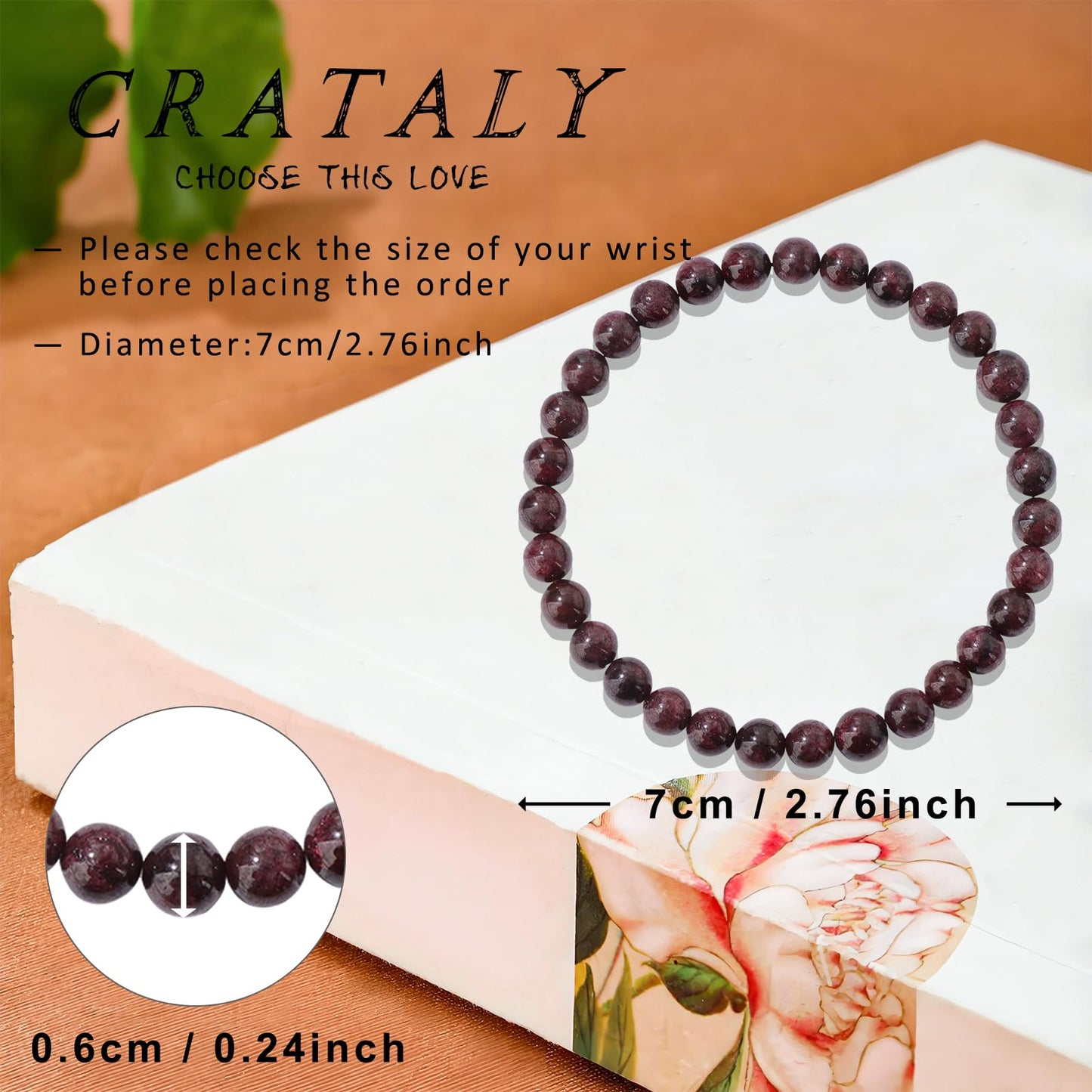 Garnet Bracelet for Men Women-6MM Handmade Bloodstone Beaded Bracelet Red Crystal Inspiring Passion and Energy Birthday Gifts