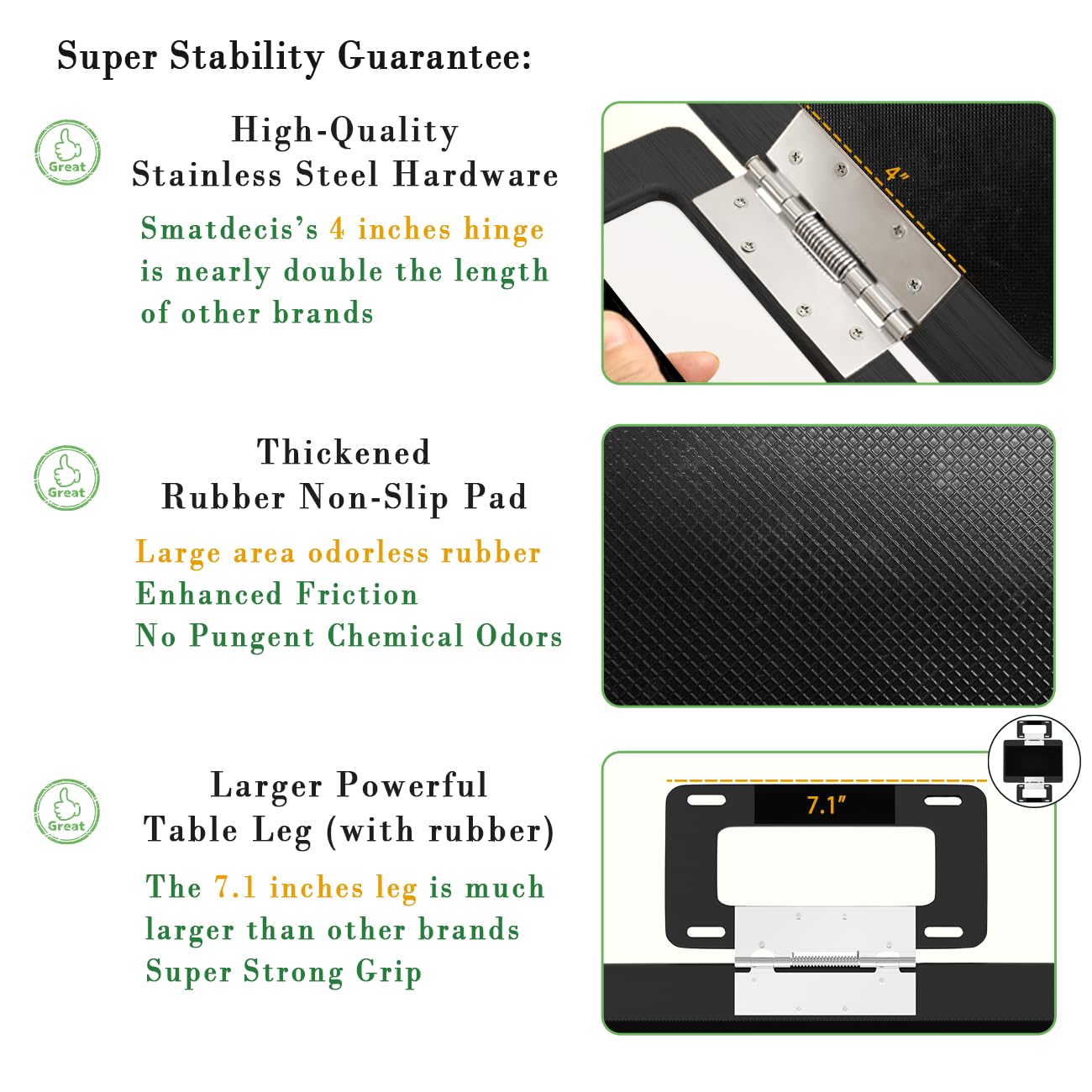 Smatdecis Couch Arm Tray Table Sofa Arm Clip Table, Armrest Tray Table Suitable for Home Drinks/Fast Food/Fruit Etc, Large Size Multi-Function Black