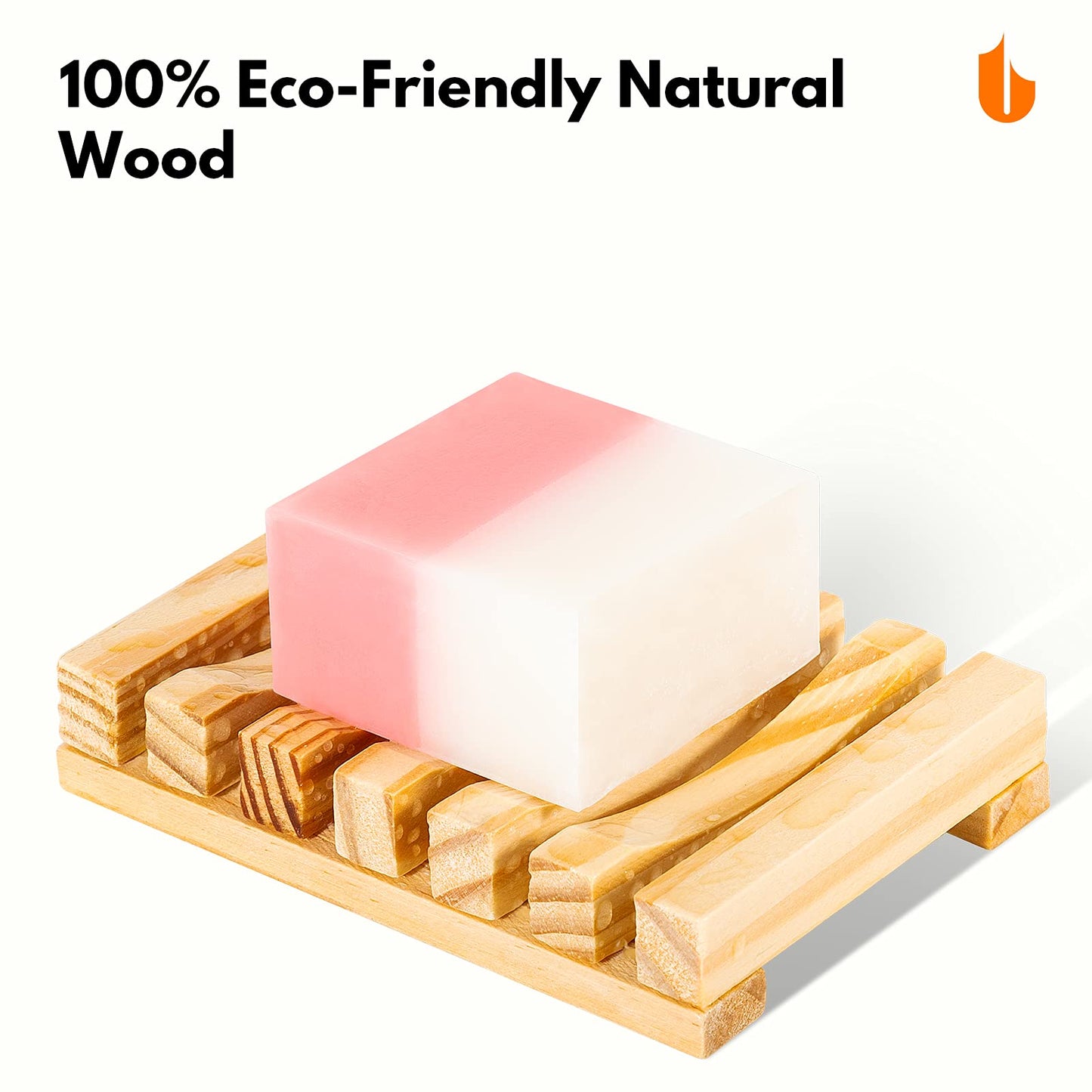 Urbanstrive Eco-Friendly Natural Wooden Soap Dish Soap Saver Holder Soap Tray for Bathroom, Biodegradable, Zero Waste, Plastic Free (Wooden)